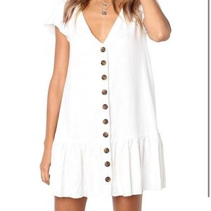 Womens V Neck Button Down Dress